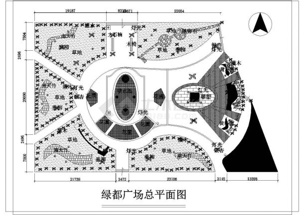 某公園廣場CAD景觀綠化平面設(shè)計(jì)圖與動(dòng)畫制作解析
